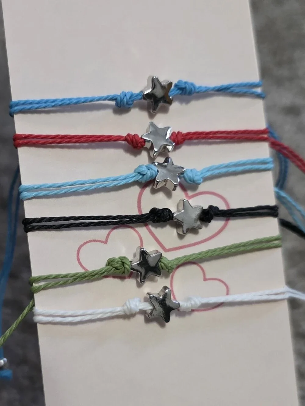 Kids Star Charm Adjustable Cord Bracelets - Multicolor Pack